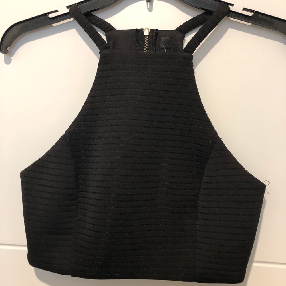 Black racer back Crop Top